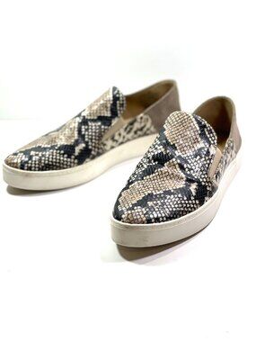 SNAKESKIN Women’s Snakeskin Print Sneakers Leather Slip Ons Treasure & Bond Sz 9